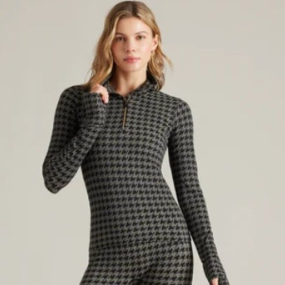 Rhone 1/4 Pullover Women's Seamless Houndstooth Performance Fitness Apparel - Picture 1 of 6